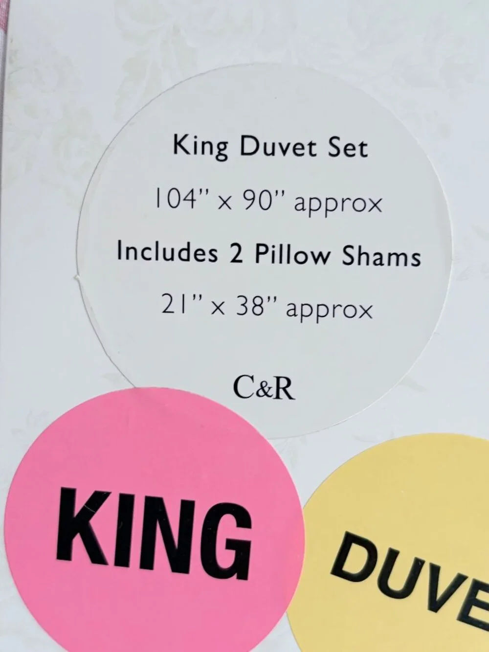 3-pc Cabbages & Roses London King Size Cotton Duvet Set FLORAL TOILE - ROSE
